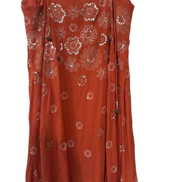 NWT Revolve Free people Azelia Rust Floral Embellished Slip Dress boho feminine - Picture 7 of 11